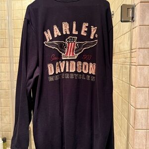 Harley-Davidson Black Long Sleeve Sweatshirt With Embroidered Letters & Design